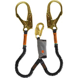 Skylotec SKYSAFE PRO + Elasticated Twin Leg Lanyard - 23mm gate steel d/action snap hook & 60mm gate steel scaffold hook.
