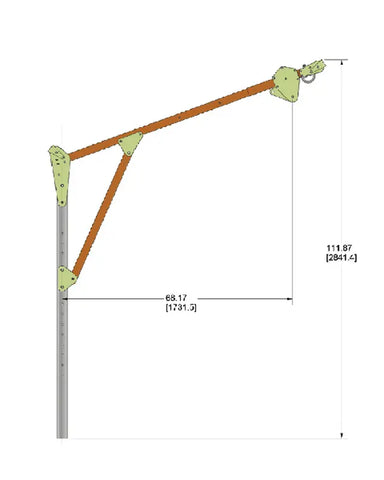Skylotec Long Reach Davit 185cm reach with cable offset trolley 50048