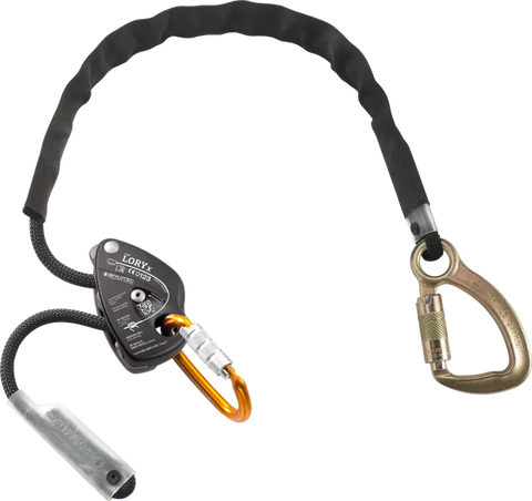 Skylotec LORY X - Features an alloy OVALOY triple action karabiner on the LORY X & a Steel KOBRA TRI captive eye triple action karabiner at the rope end. NON STOCKED ITEM