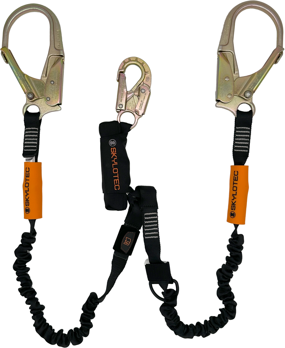 SKYLOTEC SKYSAFE PRO+ Elasticated Twin Leg Lanyard with Steel Hooks ...