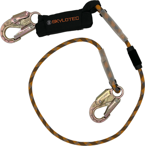 Skylotec SKYSAFE + Single Leg Rope Lanyard - 23mm gate steel double action snap hooks both ends.
