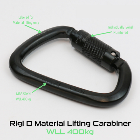 Rigi D rigging WLL 400KG carabiner (Materials Only)