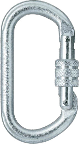 Skylotec Oval Steel SC - 22kN Steel karabiner, 18mm screwgate, 10kN side loading SILVER