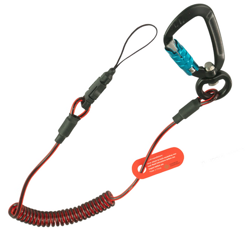 Coil E-Tether With Dual-Locking Carabiner - 0.5kg / 1.1lb