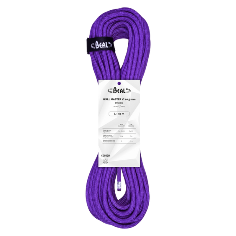 BEAL Wall Master VI 10.5mm Unicore 200m Violet: Ultimate Climbing Rope ...