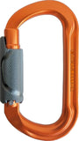 Skylotec DOUBLE O TRI 2.0 24kn Alloy OVAL shape karabiner. 180° technology 25mm TRIPLE ACTION gate. ORANGE/GREY